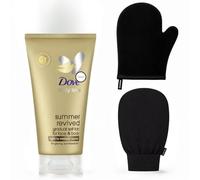 Dove Gradual Tanning Lotion Light to Medium 75ml Bundled With Lavarion Exfoliating Glove and Tanning Mitt for Streak-Free Application - Self Tan Set for Smooth, Natural Glow