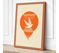 Dove in Flight Geometric Canvas Wall Art Print 18x12 Inch (46 x 30 cm)