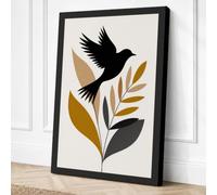Dove in Flight Minimalist Canvas Wall Art Print 18x12 Inch (46 x 30 cm)