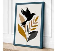 Dove in Flight Minimalist Canvas Wall Art Print 18x12 Inch (46 x 30 cm)