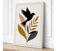 Dove in Flight Minimalist Canvas Wall Art Print 18x12 Inch (46 x 30 cm)