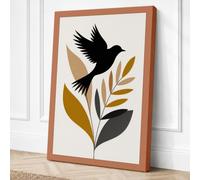 Dove in Flight Minimalist Canvas Wall Art Print 18x12 Inch (46 x 30 cm)