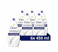 Dove Indulging Caring Bath Soak with ¼ moisturising Cream for a Relaxing Bubble Bath 450 ml, Pack of 6