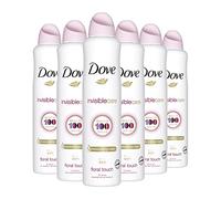 Dove Invisible Care Anti-perspirant Aerosol pack of 6 with ¼ moisturising cream deodorant that leaves no white marks 250 ml