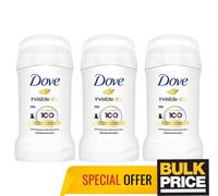 Dove Invisible Dry Women's Deodorant Stick No White Marks 40ml 3-Pack Bulk Deal