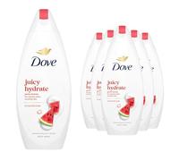Dove Juicy Hydrate Body Wash 225ml, 6 Pack - Watermelon & Hyaluronic Acid Gentle Cleanser for 24H Silk-Soft Skin, Powered by Renewing MicroMoisture, Sulfate-Free Formula
