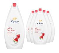 Dove Juicy Hydrate Body Wash 450ml, 6 Pack - Watermelon & Hyaluronic Acid Gentle Cleanser for 24H Silk-Soft Skin, Powered by Renewing MicroMoisture, Sulfate-Free Formula
