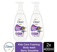 Dove Kids Care Body Wash Berry Smoothie Hypoallergenic Foaming Wash, 2x400ml - 2x400ml