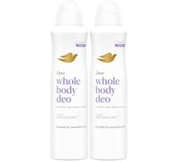 Dove Lavender & Camomile Whole Body Deodorant Spray 0% aluminium deodorant for all-day odour control 150 ml (Pack of 2)