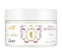 Dove Limited Edition Bridgerton Raspberry Rendezvous Body Scrub exfoliating scrub with a raspberry & rose tart scent for deep nourishment 225 ml