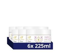 Dove Limited Edition Bridgerton Raspberry Rendezvous Body Scrub exfoliating scrub with a raspberry & rose tart scent for deep nourishment 225 ml