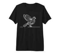 Dove Line Art Peace Bird Flying Illustration Premium T-Shirt