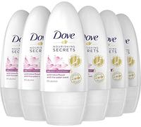 DOVE Lotus Flower Rice Water Women's Deodorant Roll-On Deodorant Pack of 6 x 50 ml