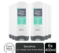 Dove M+C 3-in-1 Body, Face & Hair Wash Hydrating Sensitive 400ml, 6 Pk