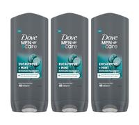 Dove Men+ Care 3-in-1 Body, Face and Hair Wash Eucalyptus + Mint 24H Nourishment with Relaxing and Fresh Scent Body Wash for Healthier, Smoother Feeling Skin, 400ml Pack of 3