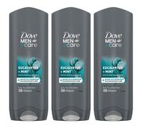 Dove Men+Care 3 in 1 Body, Face & Hair Wash Eucalyptus + Mint 250ml, 3 Pack