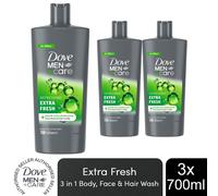 Men+Care 3-in-1 'Body, Face & Hair Wash' 700ml, 3 Pk Dove Grey One Size