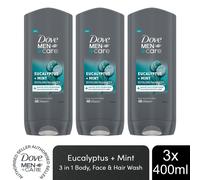 Dove Men+Care 3-in-1 Hair, Body & Face Wash Eucalyptus + Mint, 3x400ml