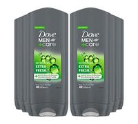 Dove Men+Care 3-in-1 Shower Gel Extra Fresh XXL Shower Gel for Body, Face and Hair with MicroMoisture 400 ml Pack of 6