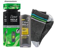 Dove Men+Care Active+Fresh Face & Body Wash 250ml & Socks Gift Set for him