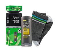 Dove Men+Care Active+Fresh Face & Body Wash 250ml & Socks Gift Set for him, Dove Men+Care gift set, Perfect Stocking filler, Secret Santa, or All-year-round gift