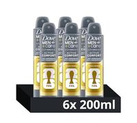 Dove Men+Care Advanced Active Comfort Anti-Perspirant Aerosol deodorant spray with ¼ moisturising cream for 72 hour protection + skincare 6x 200 ml