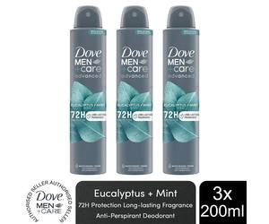 Dove Men+Care Advanced AP Deodorant Spray Eucalyptus + Mint, 3x200ml