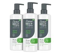DOVE MEN + CARE Advanced Care Cleanser Acne Clear 3 Count for Acne Prone Skin Face + Body Cleanser with 1% Salicylic Acid 450 ml
