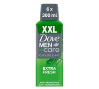 Dove Men+Care Advanced Extra Fresh XXL Anti-Perspirant Aerosol Deodorant Spray with Triple Action technology & ¼ moisturising cream for 72 hour sweat and odour protection 300 ml - Pack of 6