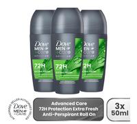 Dove Men+Care Antiperspirant Deo Roll-On Extra Fresh 72H Protection, 3x50ml