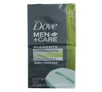 DOVE MEN CARE Body and Face Bar Minerals Sage 6 Bars to Hydrate Skin More Moisturizing Than Bar Soap 375 oz