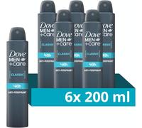 Dove Men+Care Classic Anti-Perspirant Aerosol Deodorant Spray with ¼ moisturising cream for 48 hour protection against sweat and odour 6x 200 ml