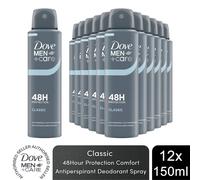 Dove Men+Care Classic Anti-Perspirant Deodorant 12x150ml, 48-hour protection