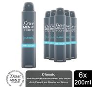 Dove Men+Care Classic Antiperspirant with 48H Sweat Protection Deo 200ml, 6 Pack
