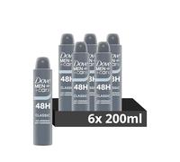 Dove Men+Care Classic Anti-Perspirant Aerosol Deodorant Spray with ¼ moisturising cream for 48 hour protection against sweat and odour 6x 200 ml