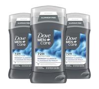 Dove Men+Care Deodorant Stick for Men Midnight Classic 3 Count Aluminium Free 72-Hour Odor Protection Mens Deodorant With Essential Oils & 1/4 Moisturizing Cream 3oz
