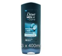 Dove Men+Care 3-in-1 Hair, Body & Face Wash Eucalyptus + Mint, 3x400ml
