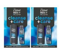 Dove Men+Care Gift Set Cleanse+Care Duo Clean Comfort Bodywash 250ml and Antiperspirant 150ml, 2Pack- Long Lasting Protection Hydrating Skin Care for Men Grooming Travel or Gift Set