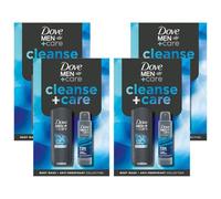 Dove Men+Care Gift Set Cleanse+Care Duo Clean Comfort Bodywash 250ml and Antiperspirant 150ml, 4 Pack- Long Lasting Protection Hydrating Skin Care for Men Grooming Travel or Gift Set