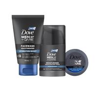 DOVE MEN + CARE Moisturiser Hydration Boost - Facial Cleanser - 100 ml, Face Cream - Protects, Strengthens and Moisturises, 50 ml & Ultra Hydra Cream - Moisturising Effect for Face Hands Body, 75 ml