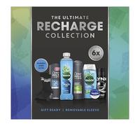 Dove Men+Care, Radox, Vaseline & Lynx The Ultimate Recharge Collection Gift Set body wash, shampoo, bath soak, shower gel, lip balm, body spray & socks perfect for any occasion 6 piece