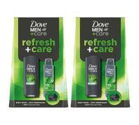 Dove Men+Care Refresh and Care Gift Set for Him, 2 Pack- Extra Fresh Body Wash, Deodorant and Grooming Tools, 3-in-1 Skincare and 72H Protection, Self-Care Gift for Men with Manicure Kit