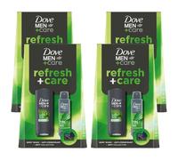 Dove Men+Care Refresh and Care Gift Set for Him, 4 Pack- Extra Fresh Body Wash, Deodorant and Grooming Tools, 3-in-1 Skincare and 72H Protection, Self-Care Gift for Men with Manicure Kit