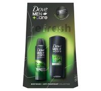Dove Men+Care Refresh Extra Fresh 3in1 Body Wash 250 ml and Anti-Perspirant Deodorant 150 ml 2 Pieces Ready to Wrap Gift Set for Him with Sports Towel