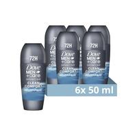 Dove Men+Care Roll On Classic AntiPerspirant Deodorant 48H Protection, 6x50ml