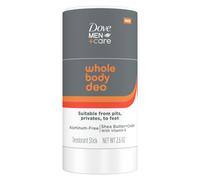 Dove Men+Care Whole Body Deo Aluminum-Free Deodorant Stick Shea Butter + Cedar from Pits Privates to Feet with Vitamin E 2.6 oz