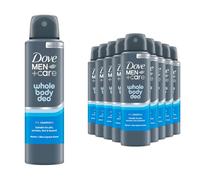 Dove Men+Care Whole Body Deodorant Spray Marine & Blue Cypress 150ml, 12 Pack - 72H Odour Protection Performance Aerosol, Aluminum Free & Alcohol Free Formulation, Dermatologically Tested