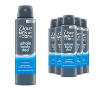 Dove Men+Care Whole Body Deodorant Spray Marine & Blue Cypress 150ml, 6 Pack - 72H Odour Protection Performance Aerosol, Aluminum Free & Alcohol Free Formulation, Dermatologically Tested