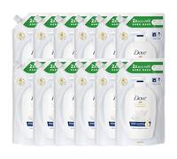 Dove Moisturising Eco-Refill for Liquid Hand Wash Effective Antibac Cleansing for 24H Nourishment and Instantly Soft Skin 500ml, 12 Pack