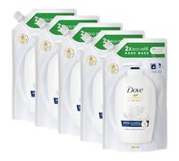 Dove Moisturising Eco-Refill for Liquid Hand Wash Effective Antibac Cleansing for 24H Nourishment and Instantly Soft Skin 500ml, 5 Pack